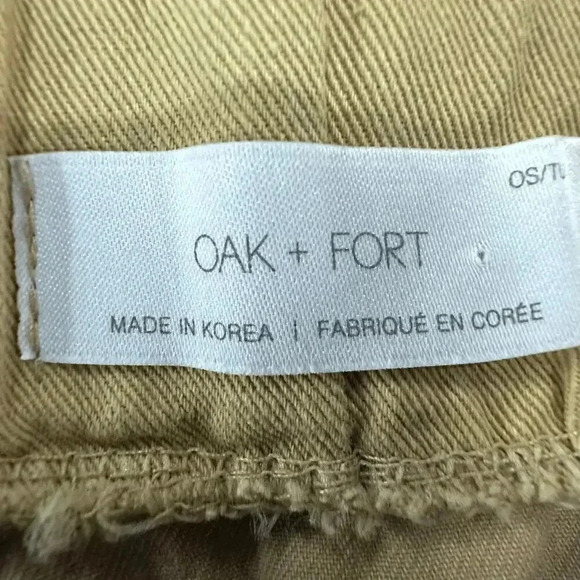 OAK + FORT Women's Khaki Skirt Elastic Waist Draw String Pockets - Size 0 - Picture 9 of 12
